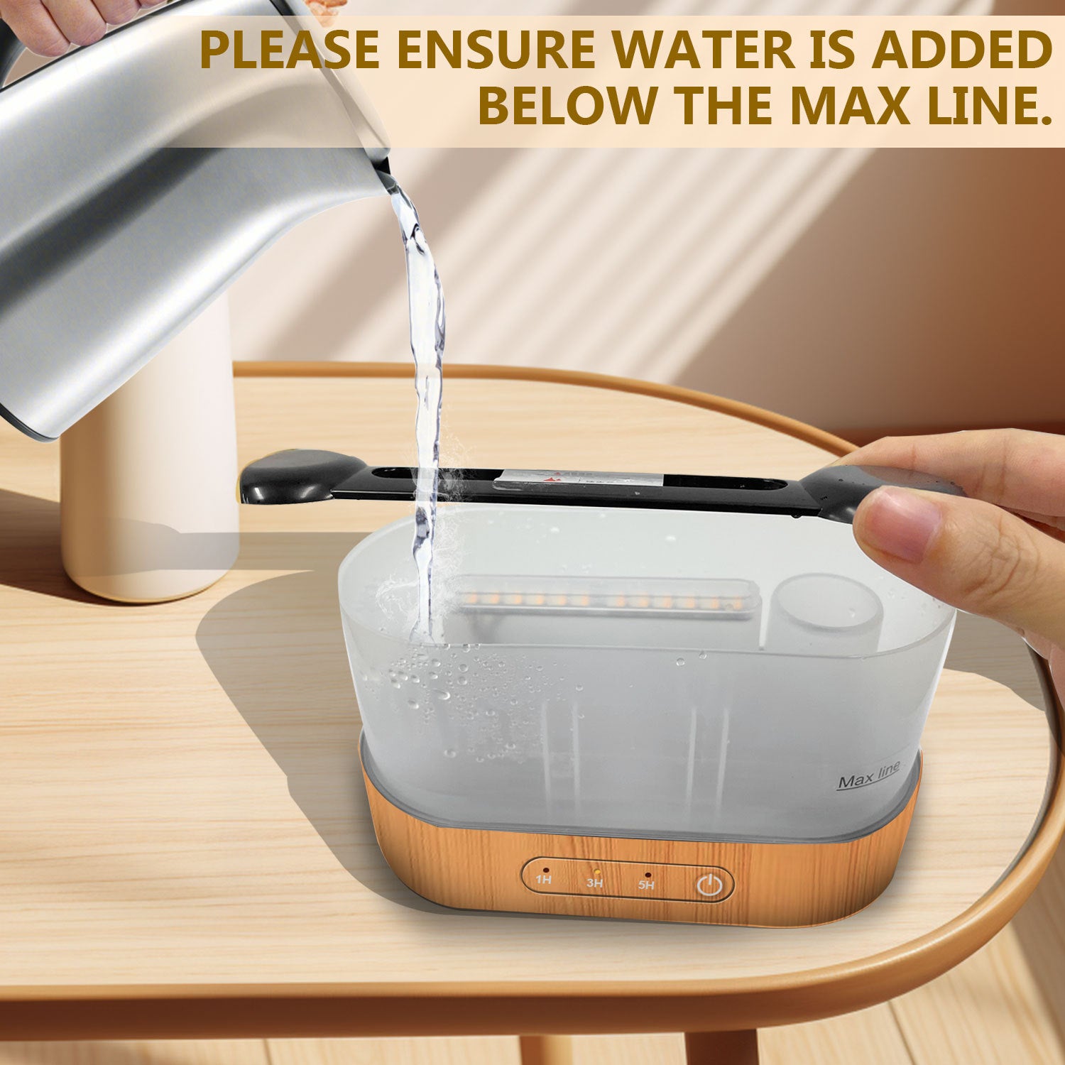 Flame Effect Essential Oil Diffuser - Cozy Wood Look witch Timer - cosyaura